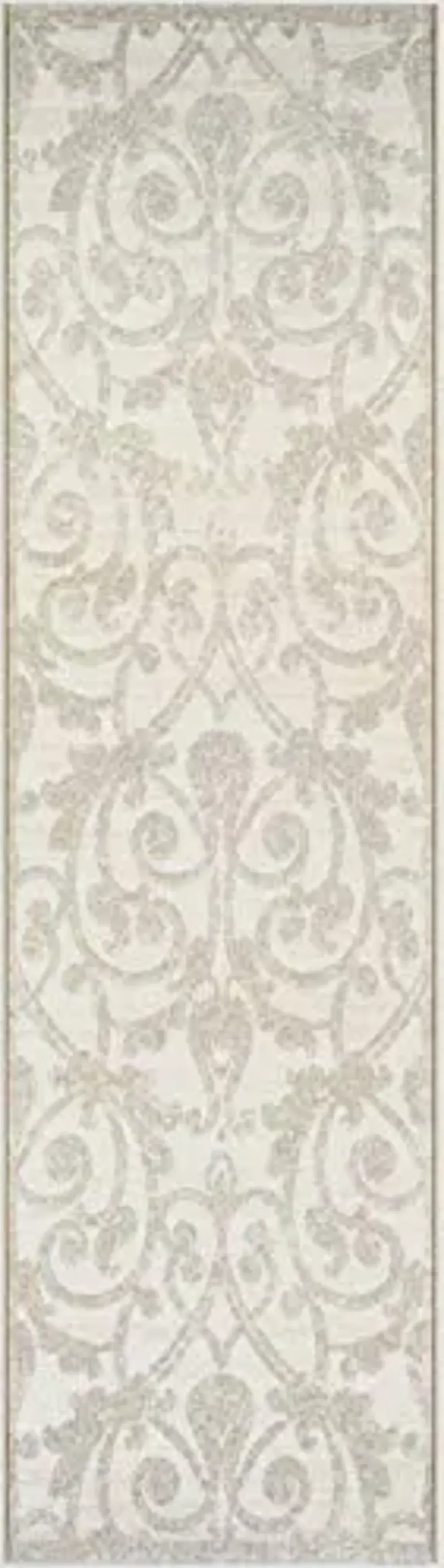 Couristan Marina Indoor Area Rug – 2'2" x 7'10" Runner in Champagne, Durable Power-Loomed Floral Design Rug – Living Room, Bedroom or Dining Home Decor