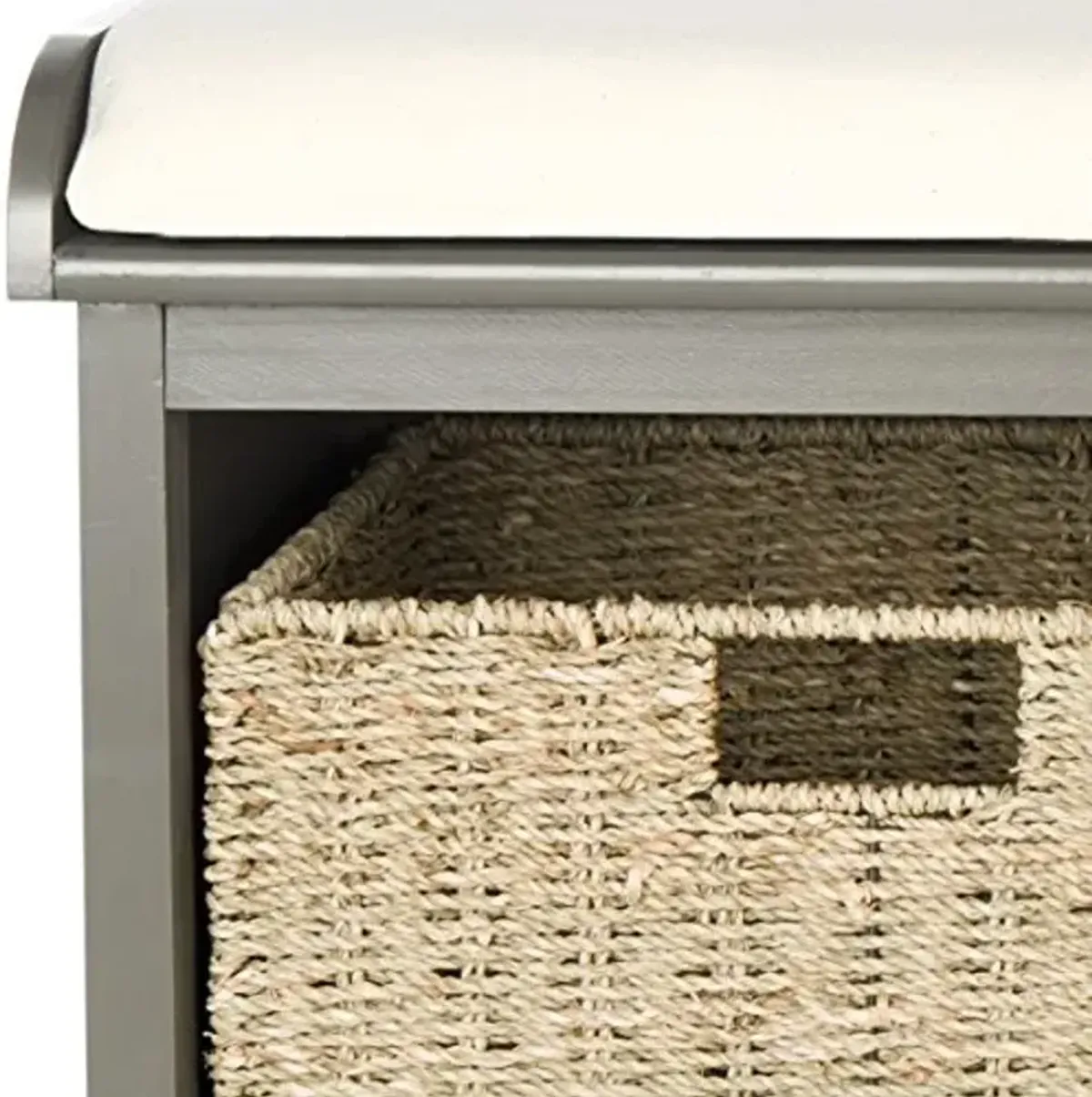 Safavieh American Homes Collection Lonan Grey and White Wicker Storage Bench