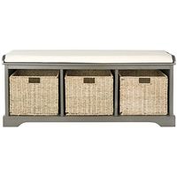 Safavieh American Homes Collection Lonan Grey and White Wicker Storage Bench, 0