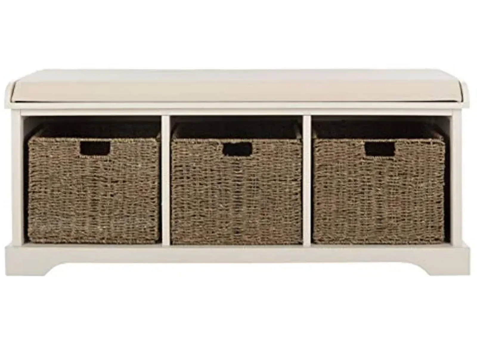 Safavieh American Homes Collection Lonan Grey and White Wicker Storage Bench