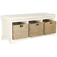 Safavieh American Homes Collection Lonan Grey and White Wicker Storage Bench