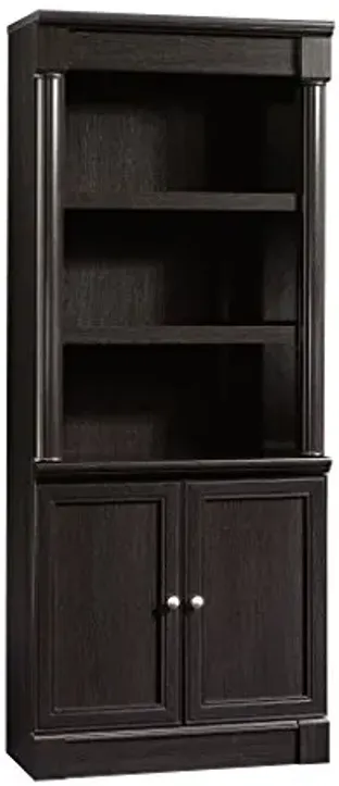 Sauder Palladia Book Shelf, Bookshelf with Storage, Library Bookcase with Doors and Adjustable Shelves, in Wind Oak Finish