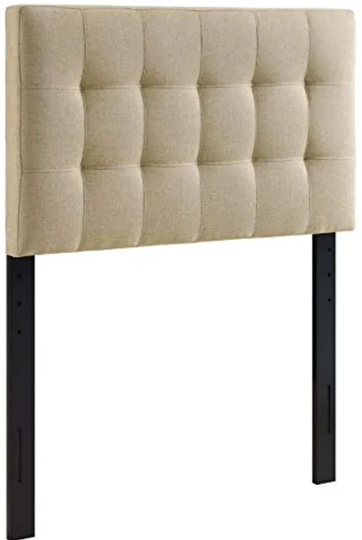 Modway Lily Tufted Linen Fabric Upholstered Twin Headboard in Beige