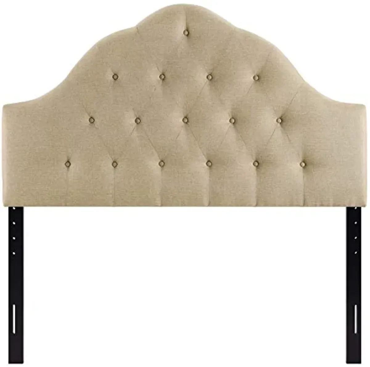 Modway Sovereign Tufted Button Linen Fabric Upholstered Queen Headboard in Beige