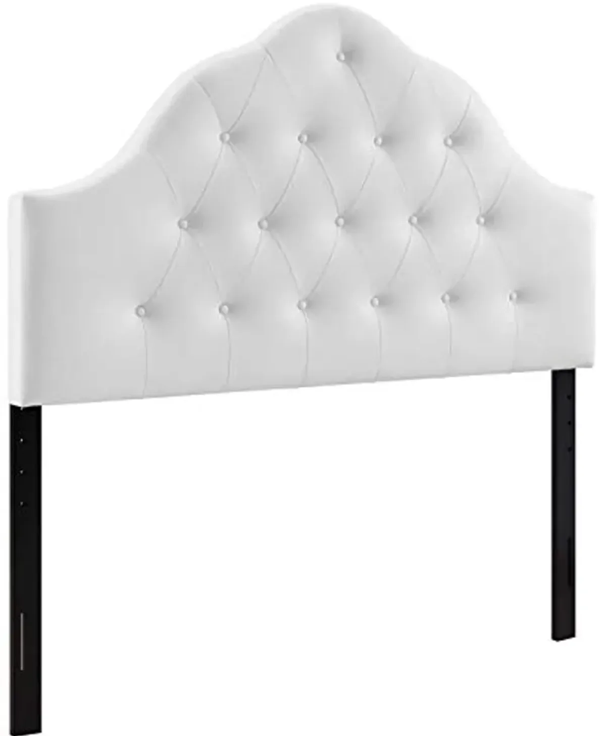 Modway Sovereign Tufted Button Faux Leather Upholstered Queen Headboard in White