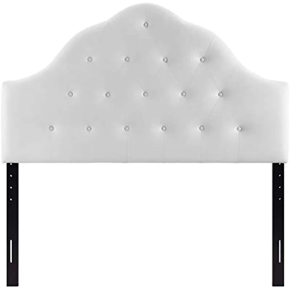 Modway Sovereign Tufted Button Faux Leather Upholstered Queen Headboard in White