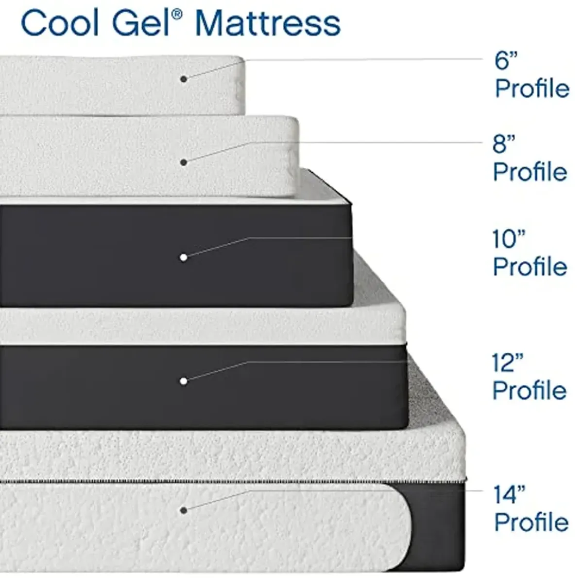 Cool Gel Gel Memory Foam 8-Inch Mattress, CertiPUR-US Certified, Mattress in a Box, Queen, White