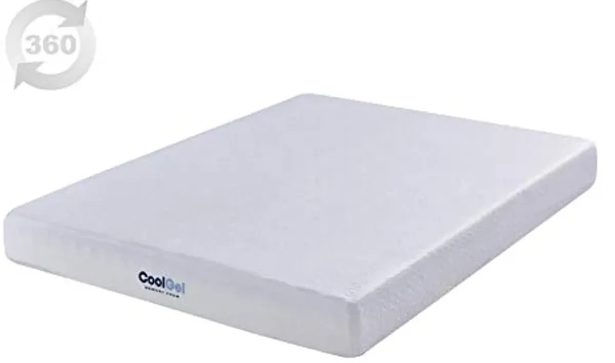 Cool Gel Memory Foam 8-Inch Mattress, CertiPUR-US Certified, Mattress in a Box, Twin XL, White