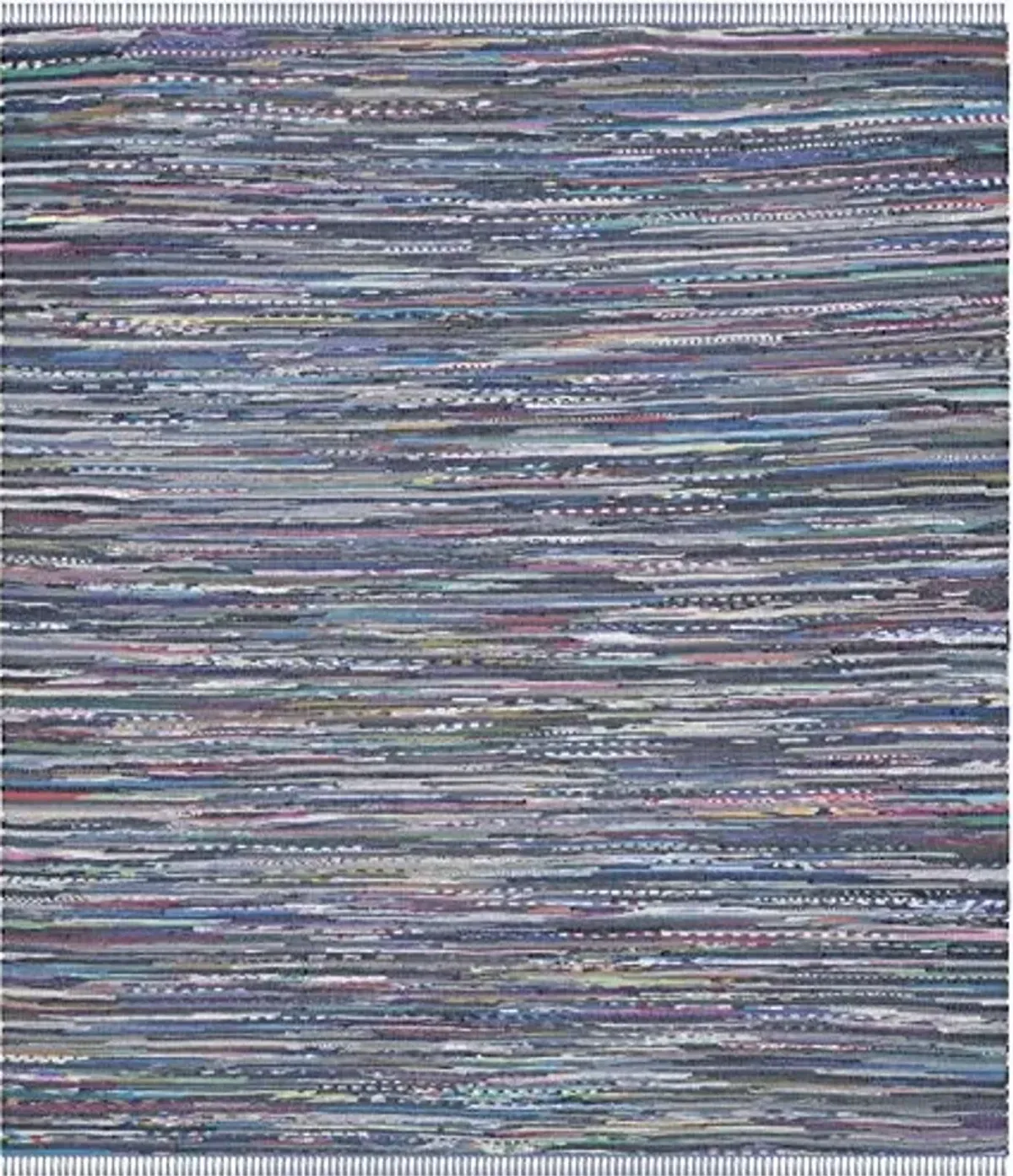 SAFAVIEH Rag Rug Collection Area Rug - 8' x 10', Purple & Multi, Handmade Boho Stripe Cotton, Ideal for High Traffic Areas in Living Room, Bedroom (RAR121D)