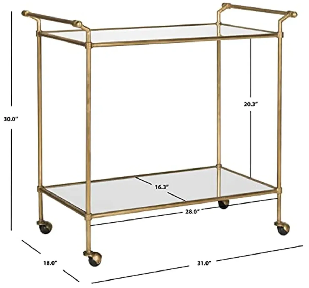 Safavieh Home Collection Felicity Gold Bar Cart