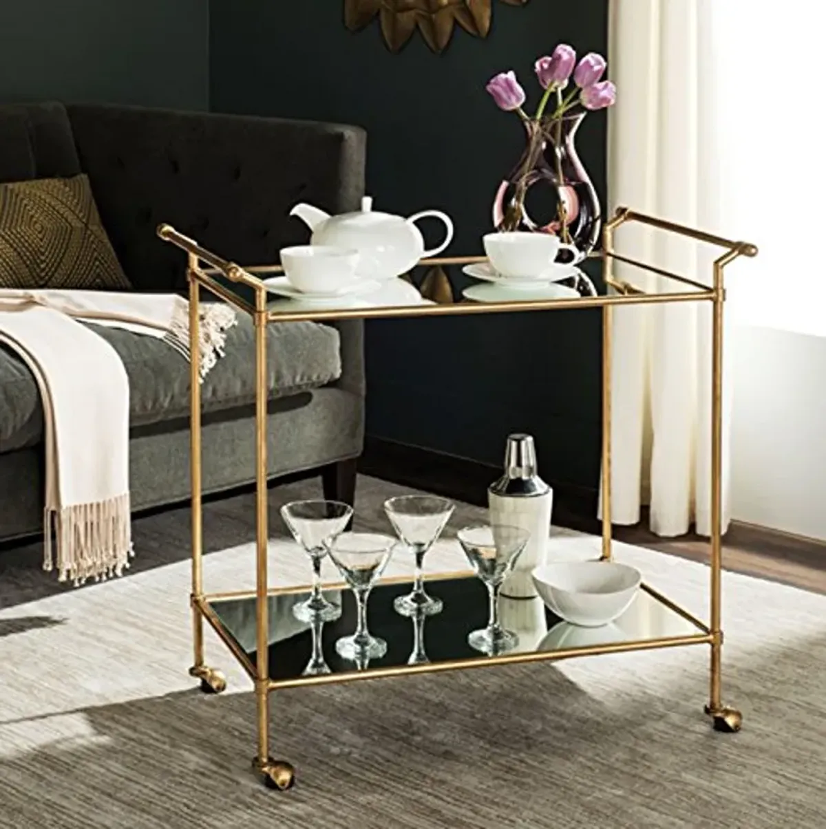 Safavieh Home Collection Felicity Gold Bar Cart