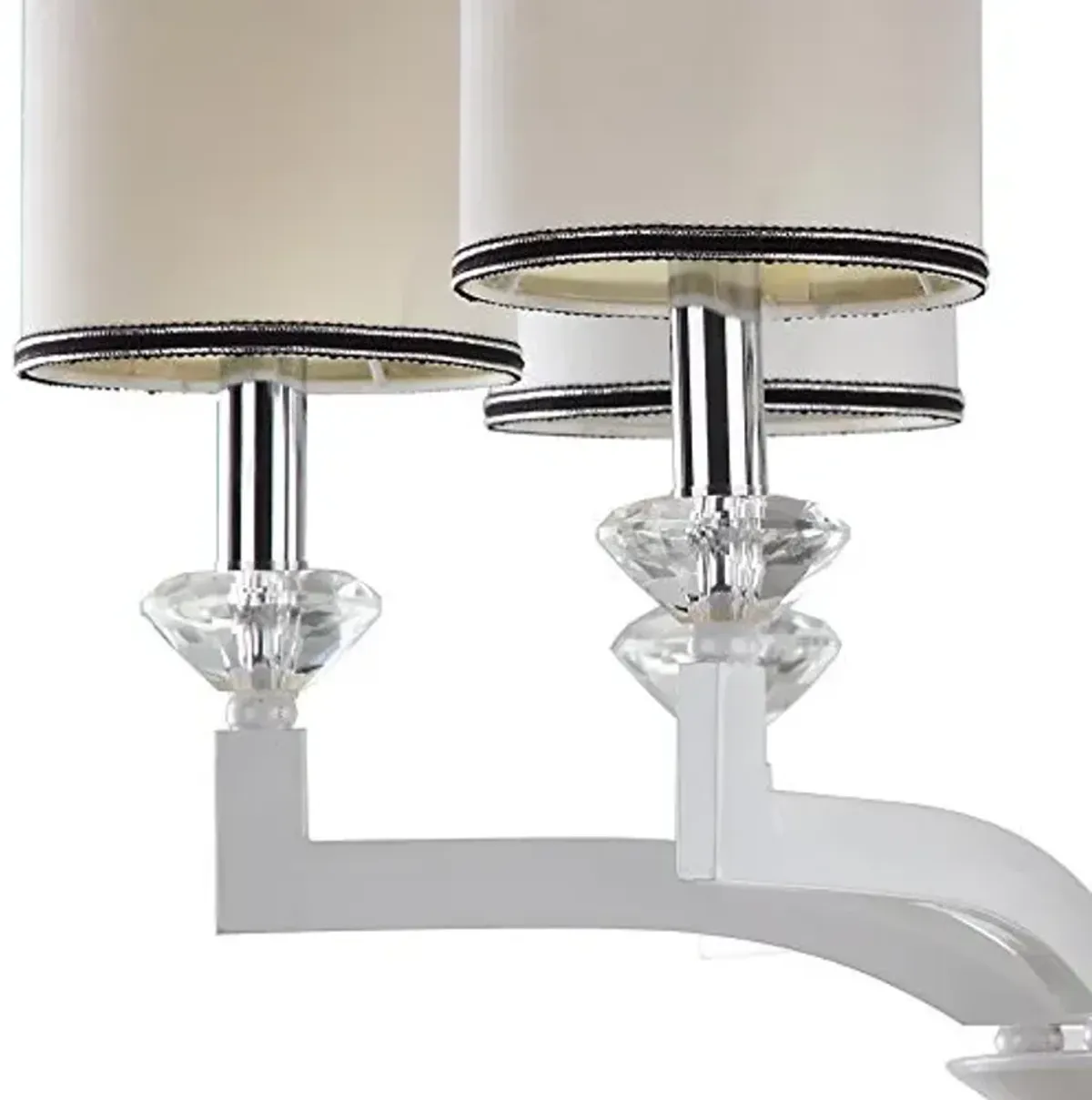 SAFAVIEH Lighting Collection Erin Modern Farmhouse Pearl White 28-inch Diameter 6-light Adjustable Hanging Chandelier Light Fixture (LED Bulbs Included)