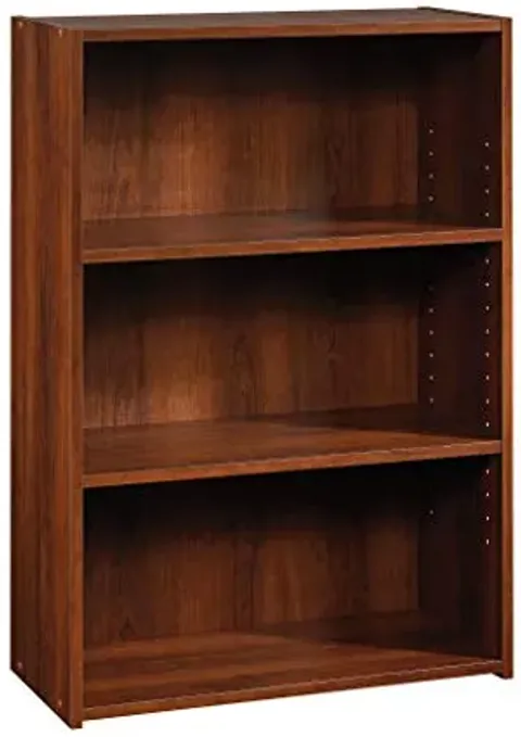 Sauder Beginnings 3-Shelf Bookcase, Bookshelf with Adjustable Storage Shelves, in Brook Cherry finish