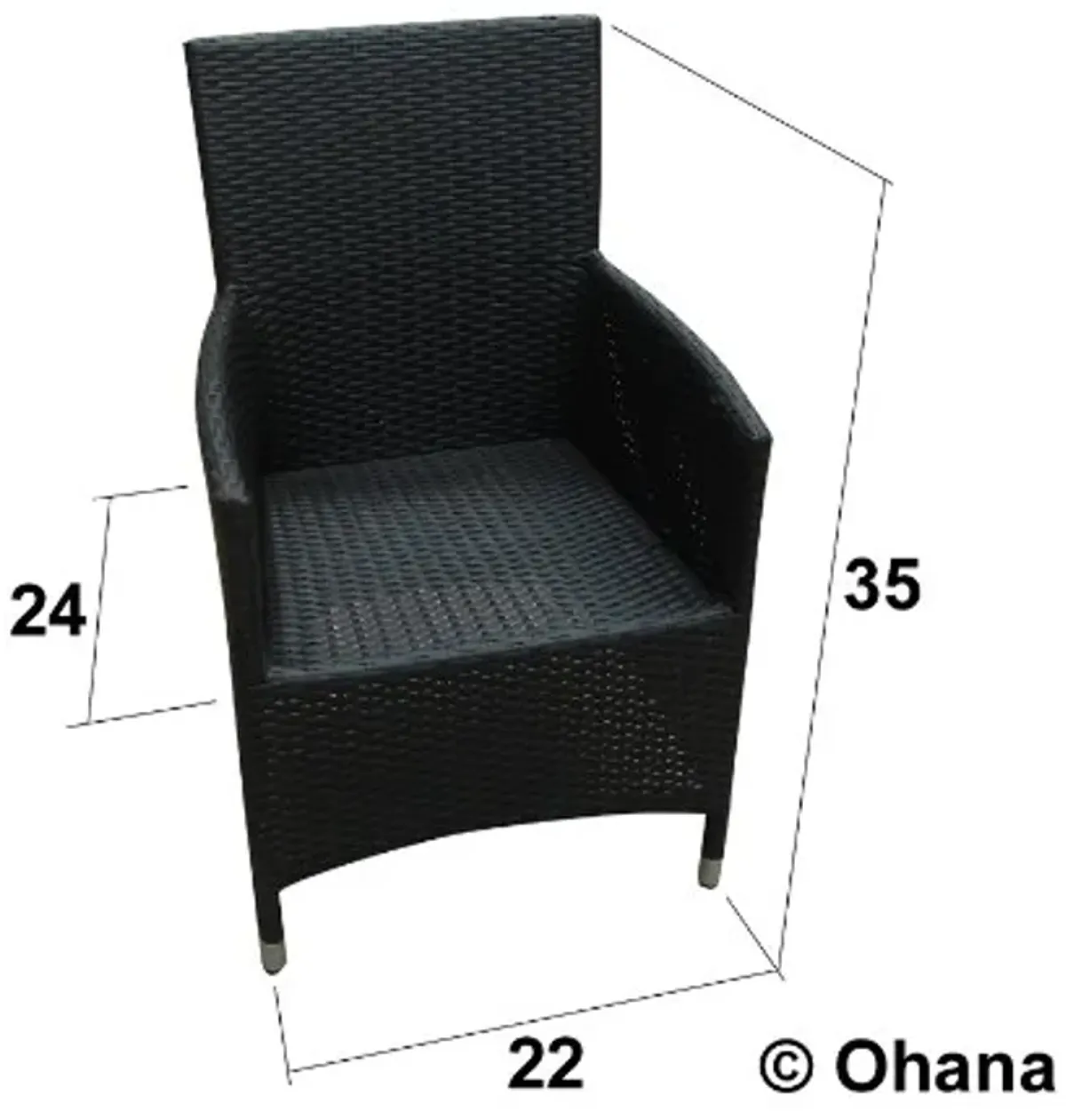 Genuine Ohana Outdoor Patio Wicker Furniture 7pc All Weather Dining Set with Free Patio Cover