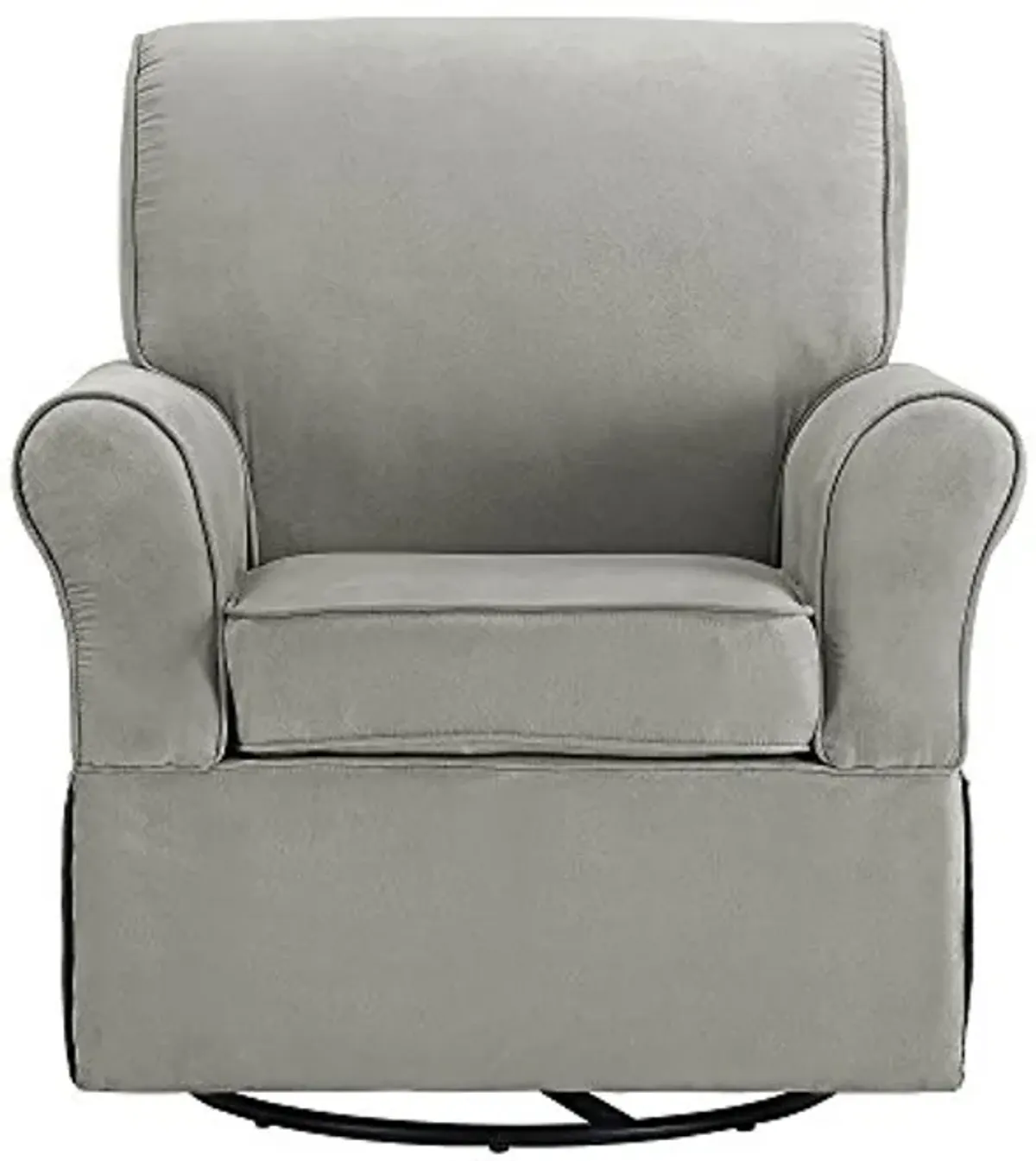 Baby Relax Kelcie Swivel Glider Chair and Ottoman Set, Gray Microfiber, 2 Count