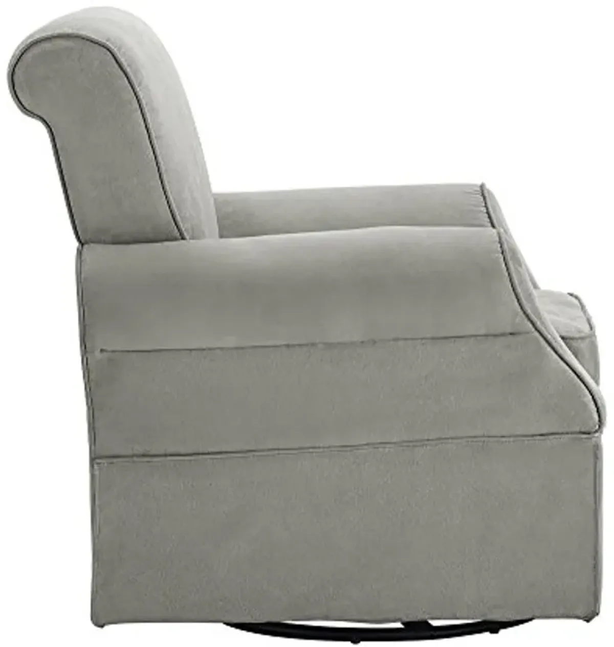 Baby Relax Kelcie Swivel Glider Chair and Ottoman Set, Gray Microfiber, 2 Count