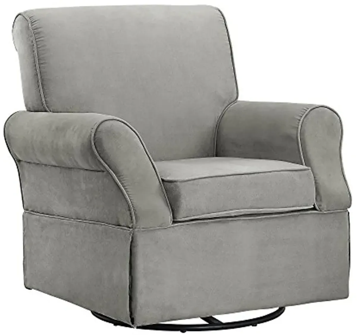 Baby Relax Kelcie Swivel Glider Chair and Ottoman Set, Gray Microfiber, 2 Count