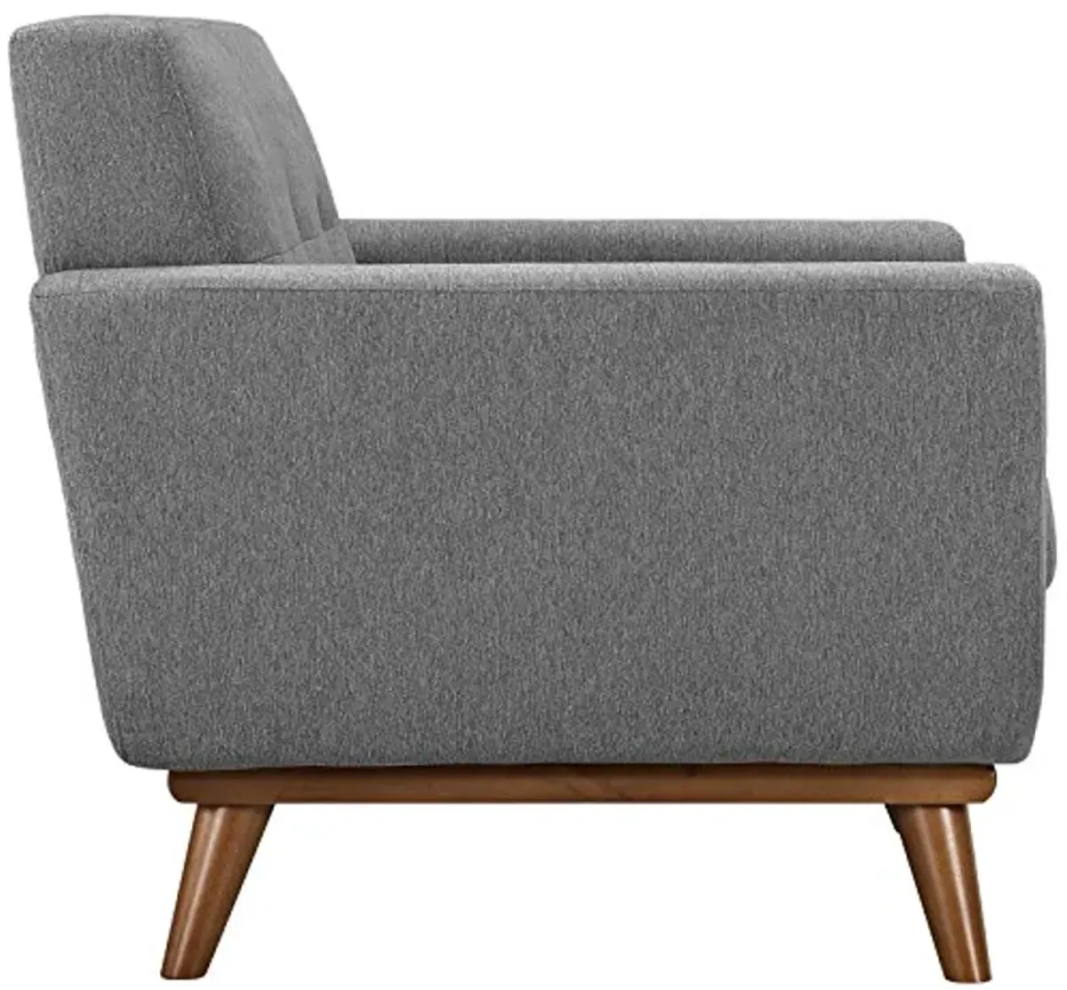 Modway Engage Mid-Century Modern Upholstered Fabric Two Armchair and Loveseat Set in Expectation Gray