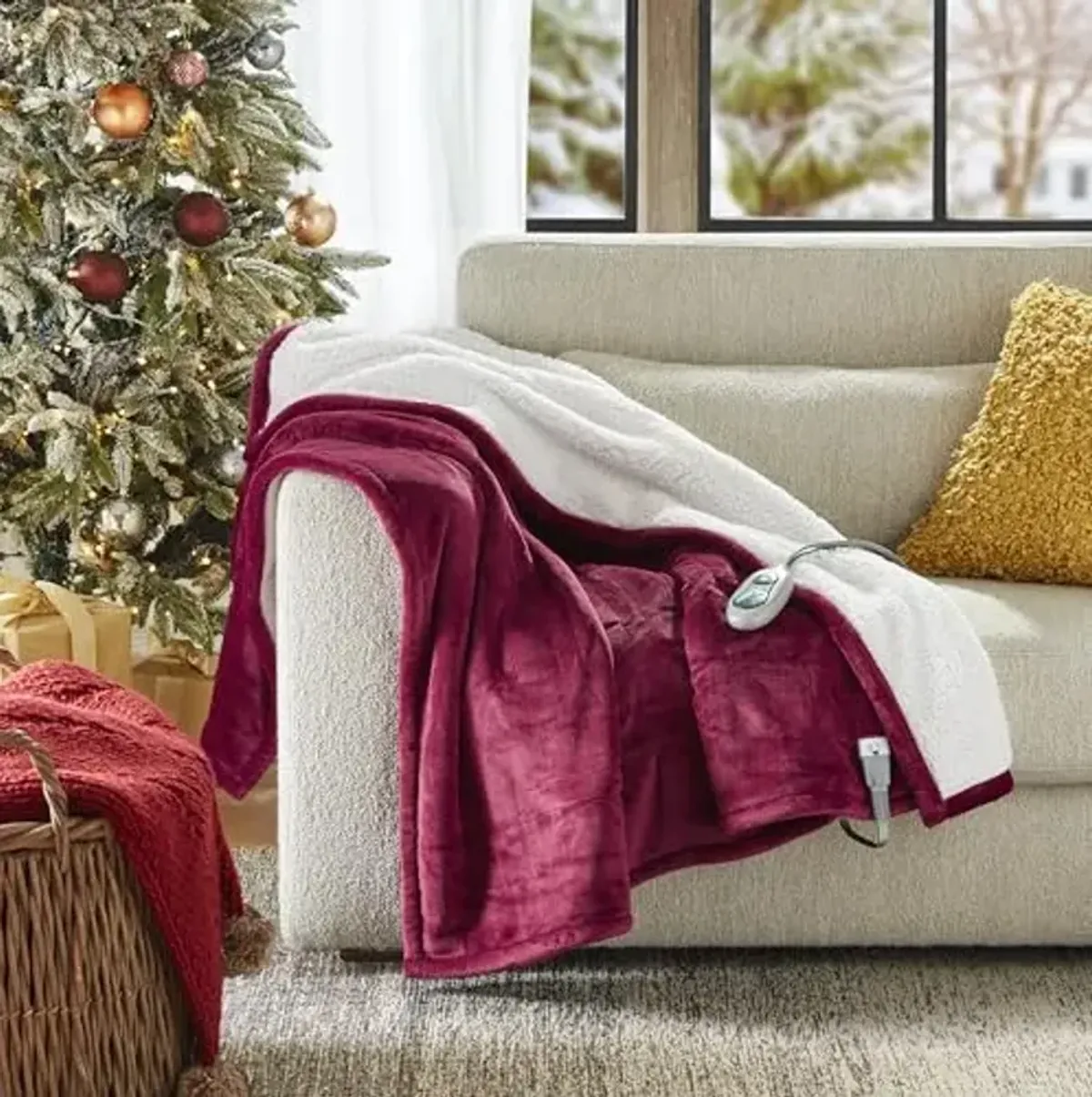 Beautyrest Heated Microlight to Berber Blanket - Twin