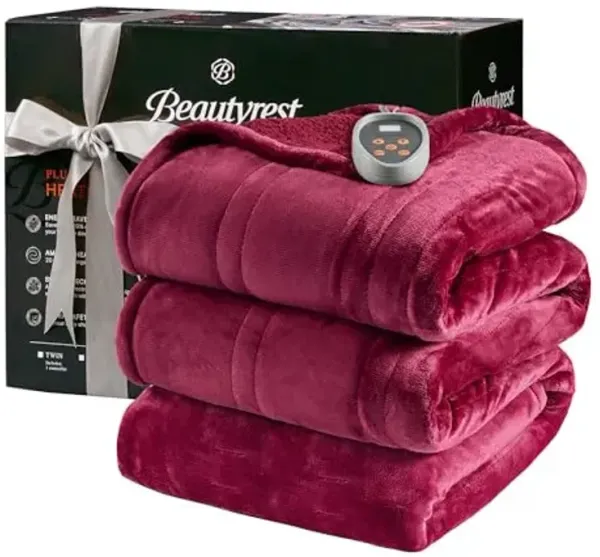 Beautyrest Heated Microlight to Berber Blanket - Twin