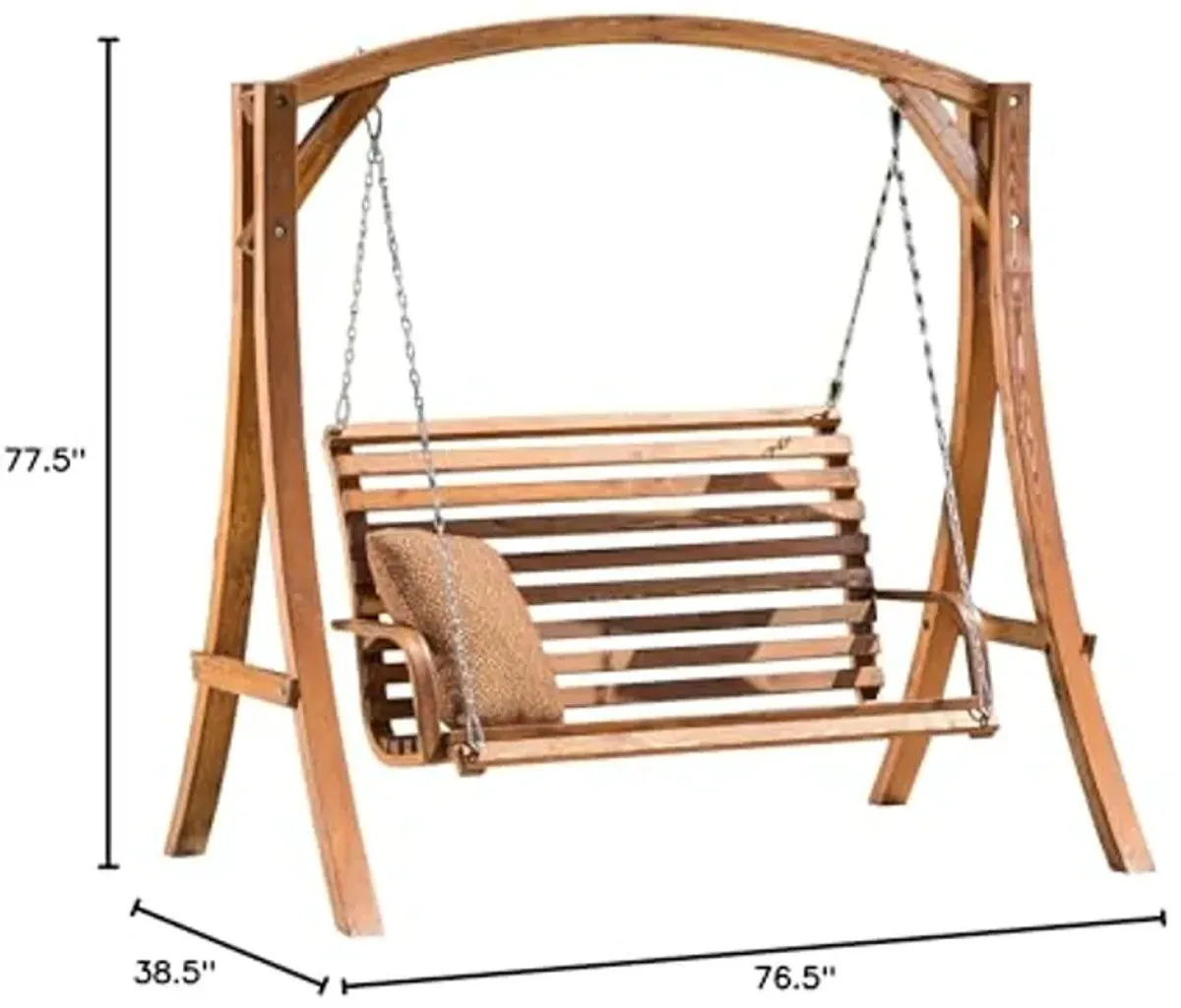 Christopher Knight Home Tulip Wood Swinging Loveseat, Teak Stained