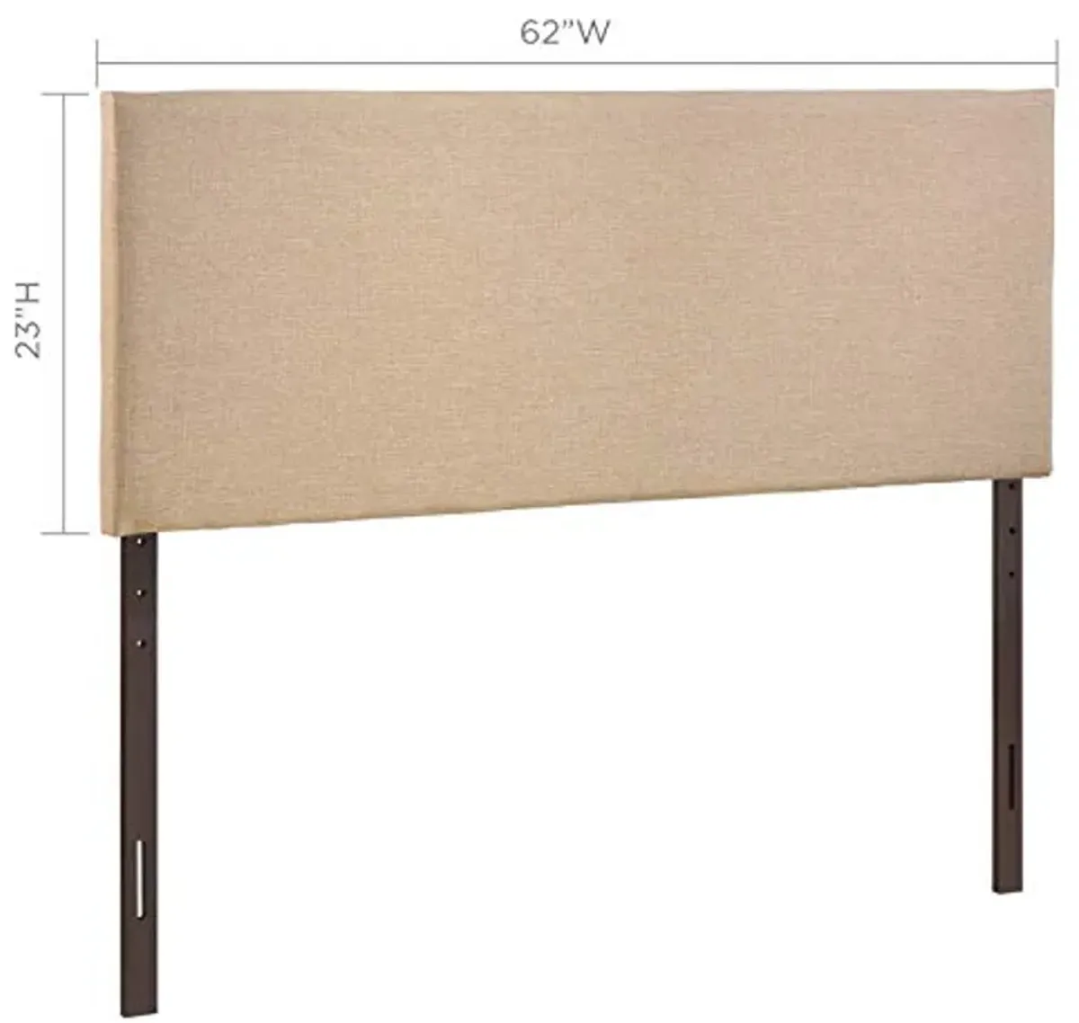 Modway Region Linen Fabric Upholstered Queen Headboard in Café