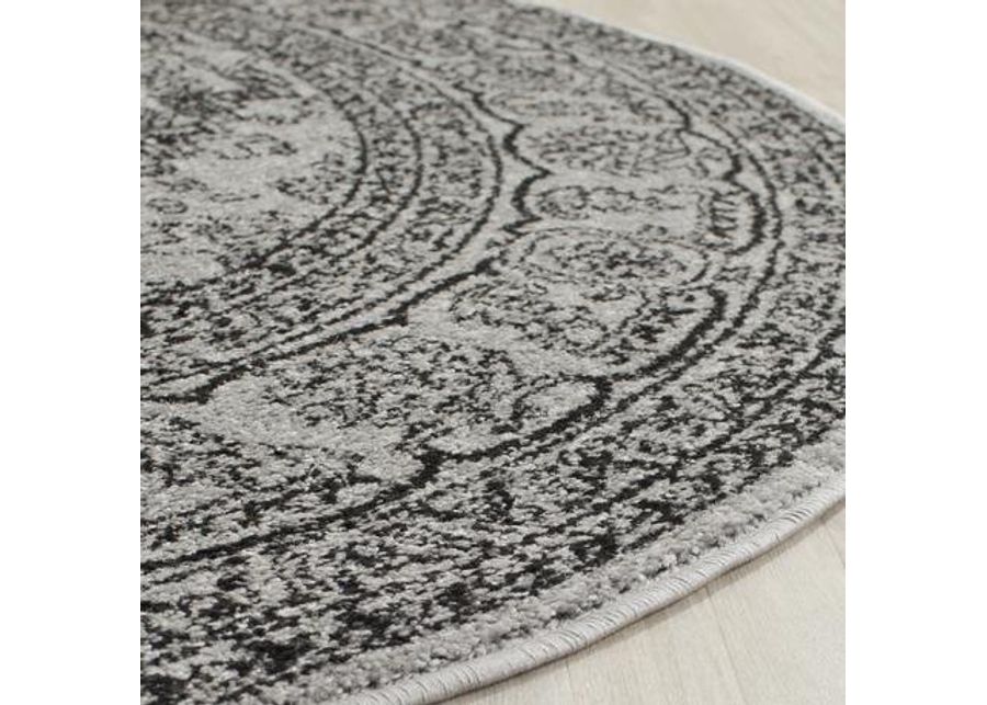 SAFAVIEH Adirondack Collection 2'6" x 12' Silver / Black ADR108A Oriental Medallion Non-Shedding Living Room Bedroom Runner Rug