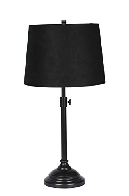 Urbanest Windsor Adjustable Table Lamp, Oil-Rubbed Bronze Finish Lamp Base with Black Suede Lampshade