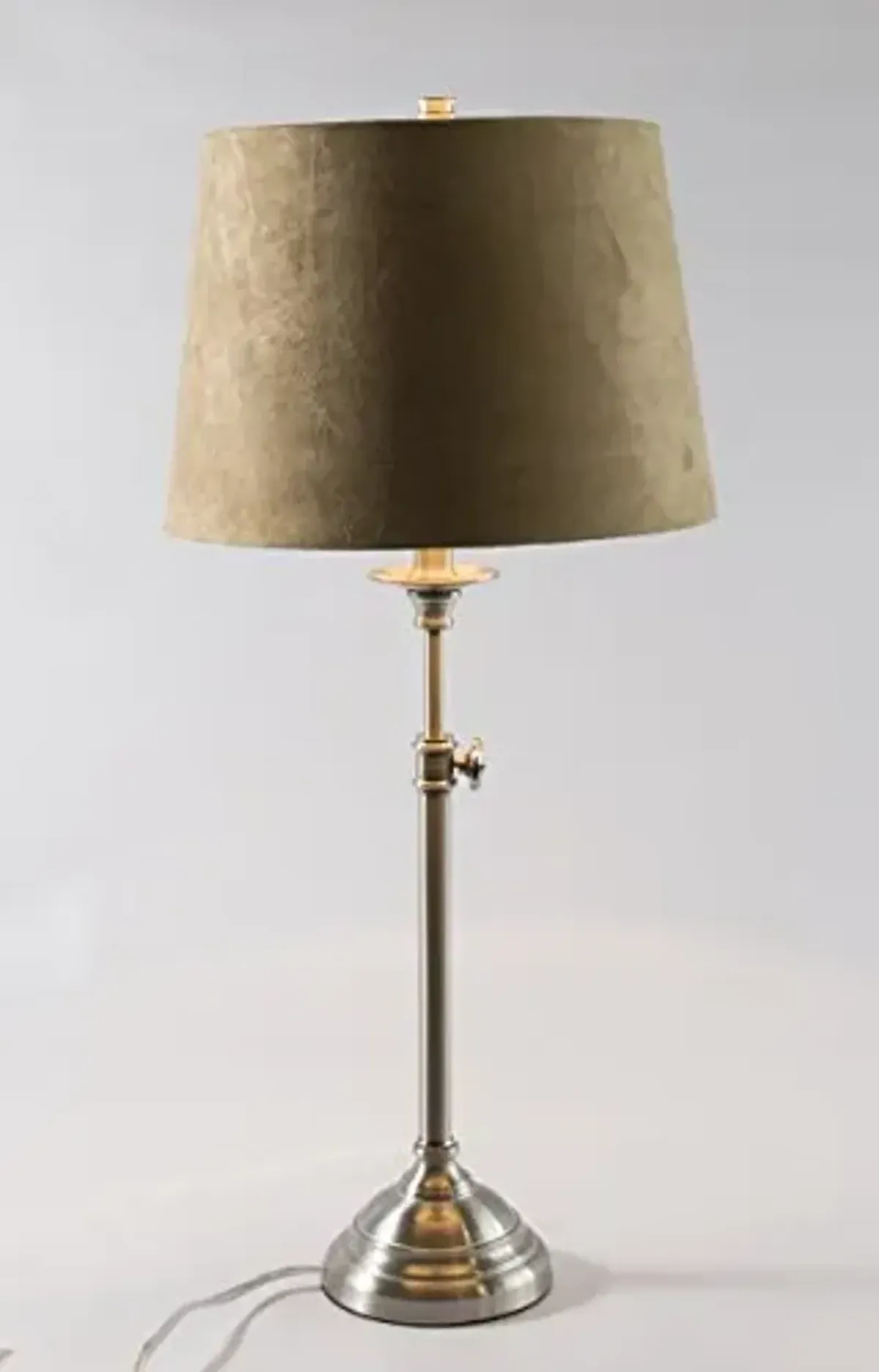 Urbanest Windsor Adjustable Accent Lamp, Brushed Nickel Finish Lamp Base with Tan Suede Lampshade