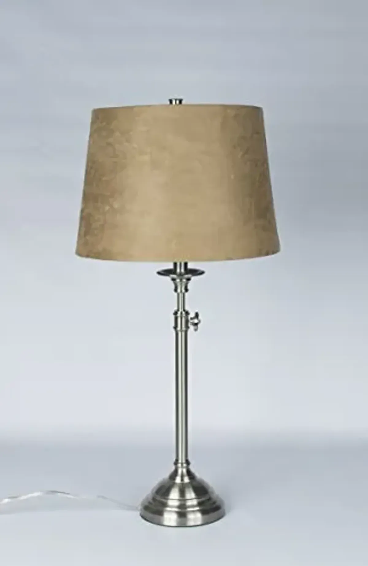 Urbanest Windsor Adjustable Accent Lamp, Brushed Nickel Finish Lamp Base with Tan Suede Lampshade