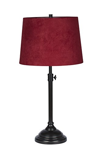 Urbanest Windsor Adjustable Table Lamp, Oil-Rubbed Bronze Finish Lamp Base with Red Suede Lampshade