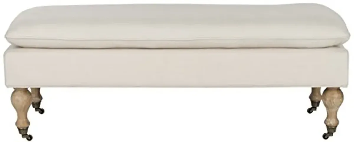 Safavieh Hudson Collection Hampton Pillowtop Bench, 0, Cream