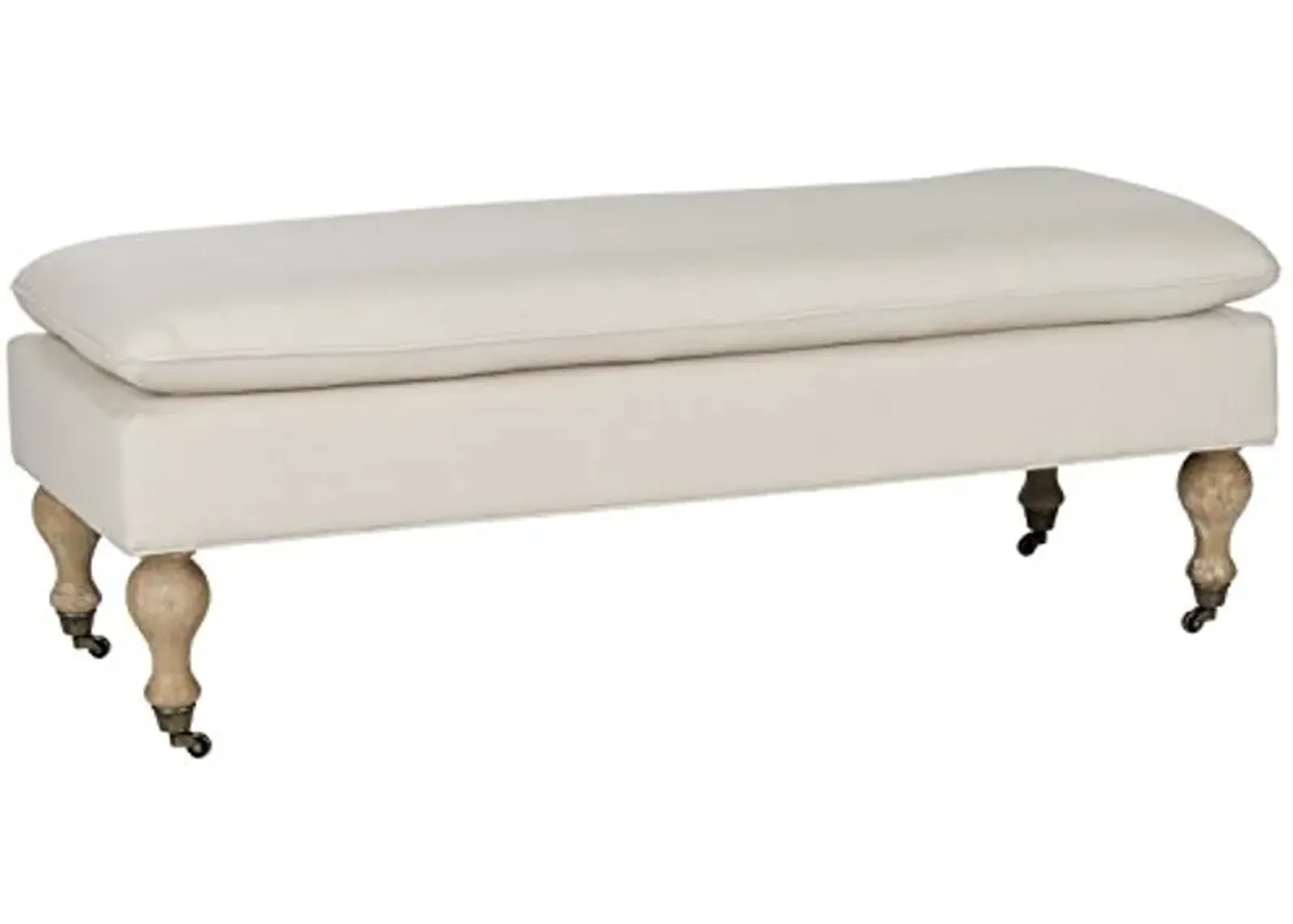 Safavieh Hudson Collection Hampton Pillowtop Bench, 0, Cream