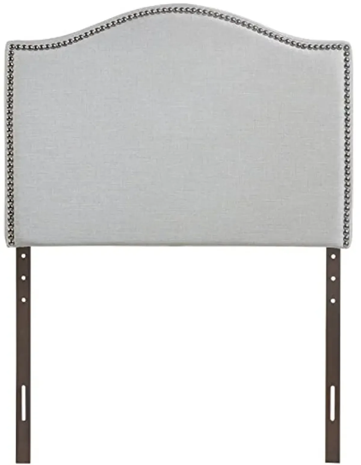 Modway Curl Linen Fabric Upholstered Twin Headboard with Nailhead Trim and Curved Shape, Sky Gray