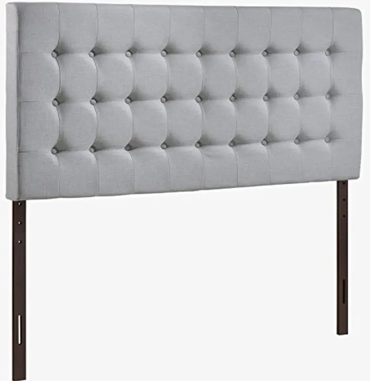 Modway Tinble Tufted Button Linen Fabric Upholstered Queen Headboard in Gray