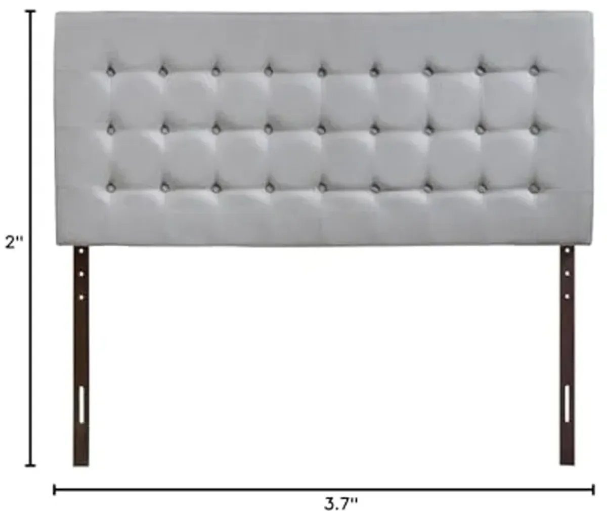 Modway Tinble Tufted Button Linen Fabric Upholstered Queen Headboard in Gray