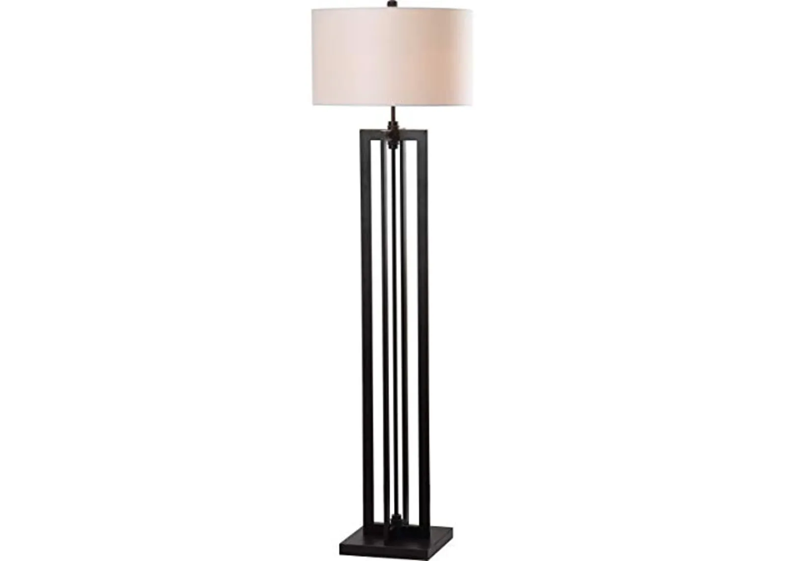 SAFAVIEH Lighting Collection Tanya Tower Modern Farmhouse Rustic Industrial Black 59-inch Living Room Bedroom Home Office Standing Floor Lamp (LED Bulb Included)