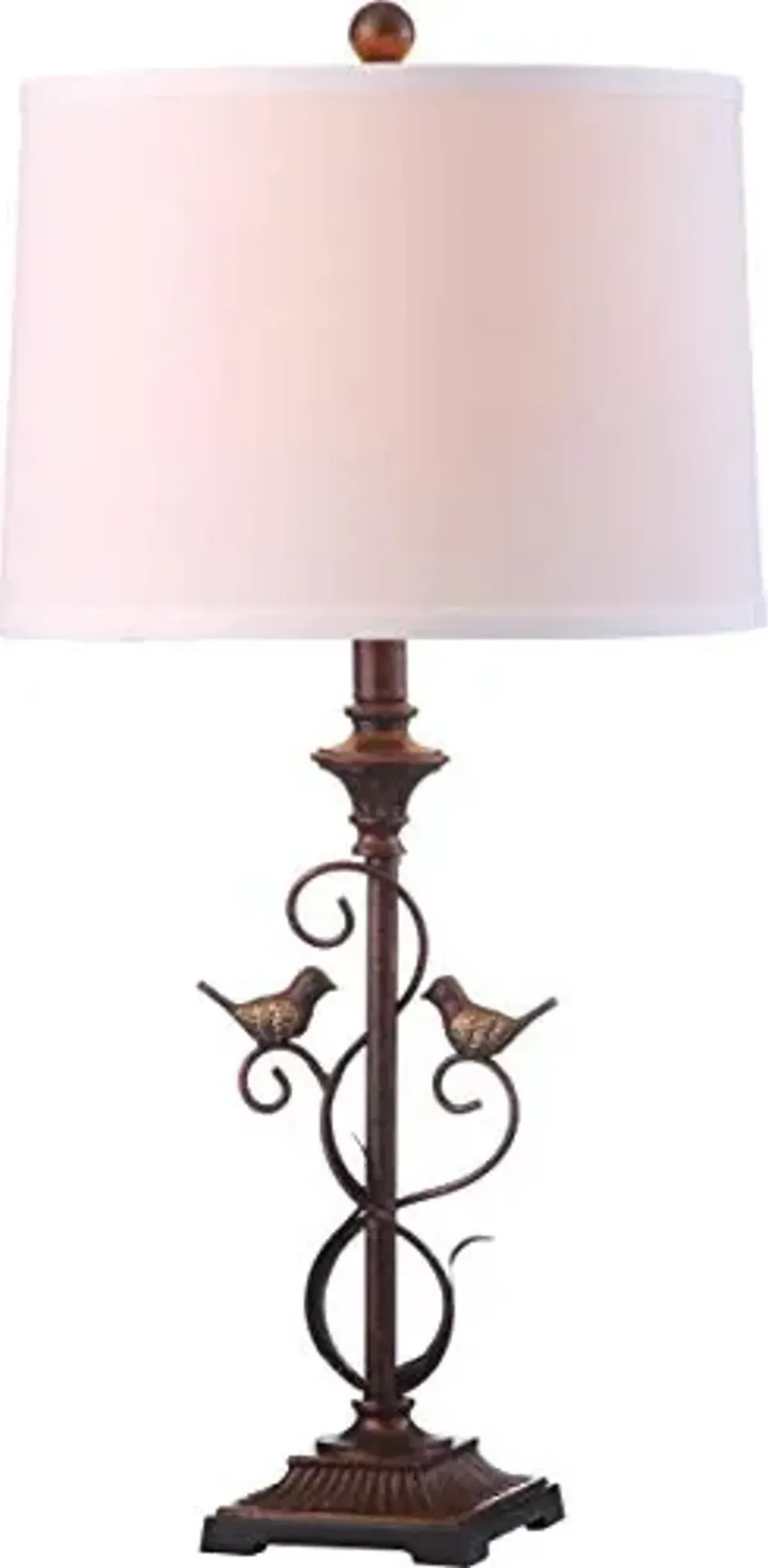 SAFAVIEH Lighting Collection Birdsong Rustic Farmhouse Oil-Rubbed Bronze 28-inch Bedroom Living Room Home Office Desk Nightstand Table Lamp Set of 2 (LED Bulbs Included)