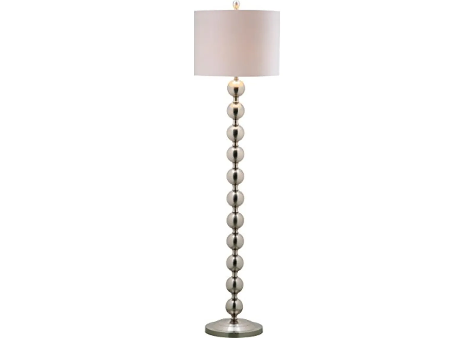 SAFAVIEH Lighting Collection Reflections Modern Farmhouse Stacked Ball Nickel 59-inch Living Room Bedroom Home Office Standing Floor Lamp (LED Bulb Included)