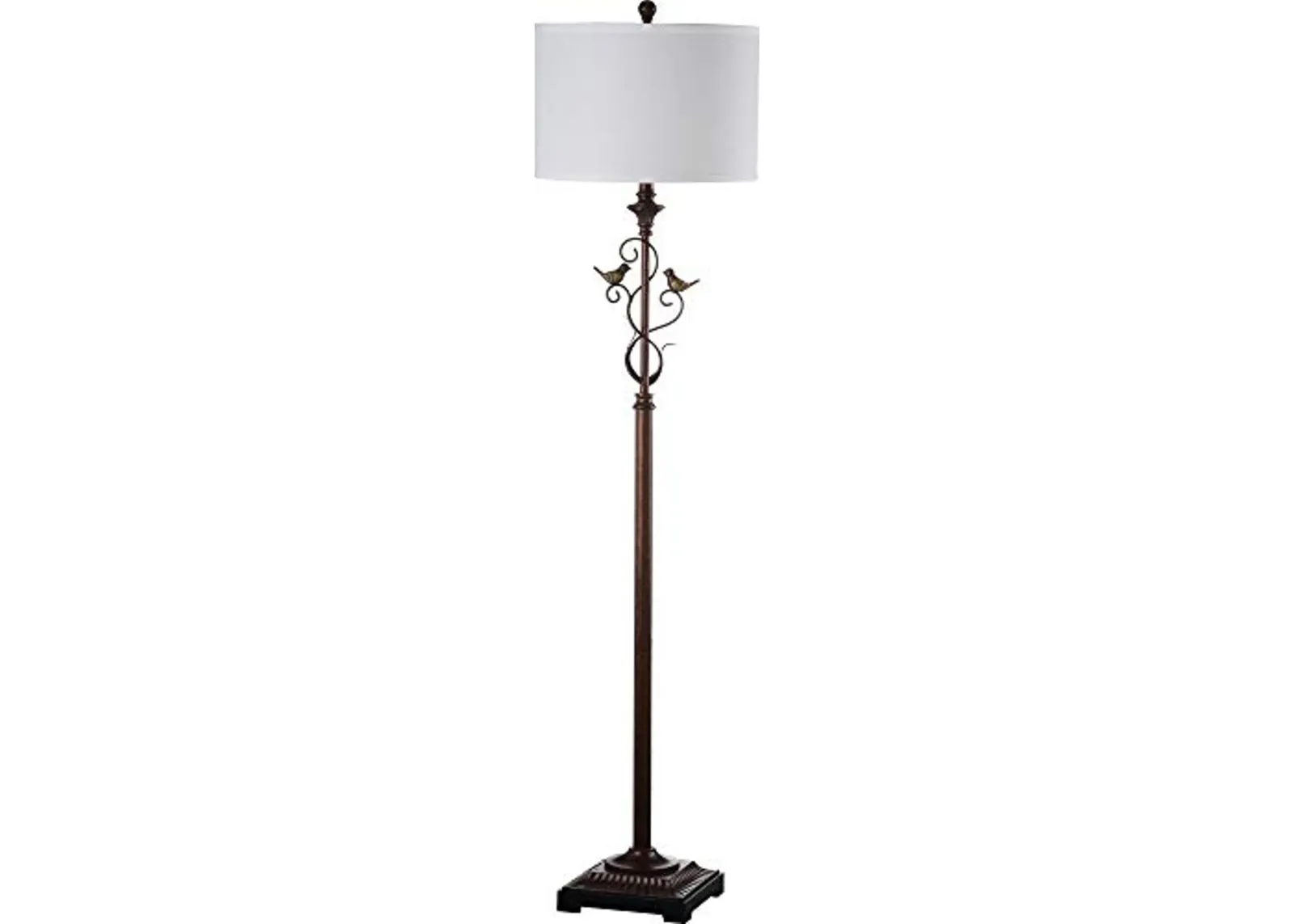 SAFAVIEH Lighting Collection Birdsong Traditional Rustic Farmhouse Oil-Rubbed Bronze 61-inch Living Room Bedroom Home Office Standing Floor Lamp (LED Bulb Included)