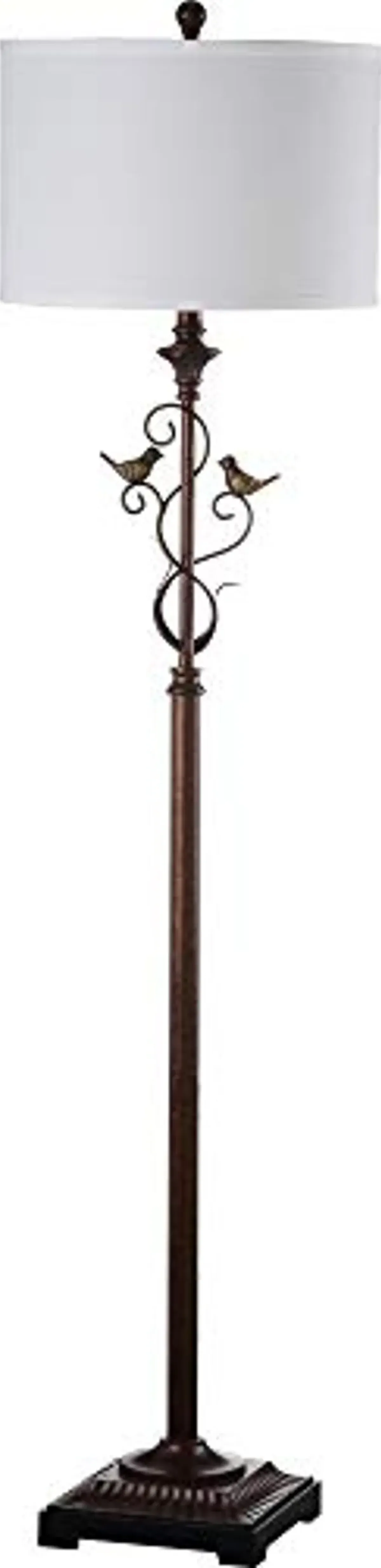 SAFAVIEH Lighting Collection Birdsong Traditional Rustic Farmhouse Oil-Rubbed Bronze 61-inch Living Room Bedroom Home Office Standing Floor Lamp (LED Bulb Included)