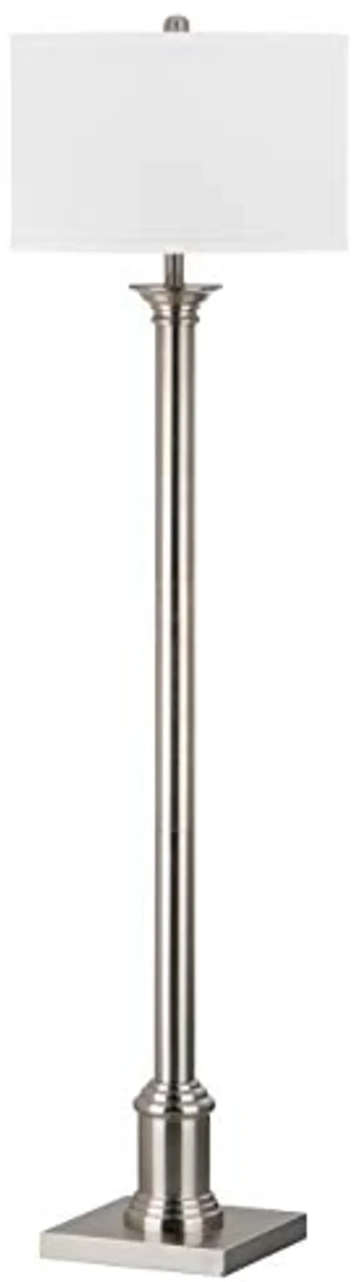 SAFAVIEH Lighting Collection Livia Modern Farmhouse Nickel 60-inch Living Room Bedroom Home Office Standing Floor Lamp (LED Bulb Included)