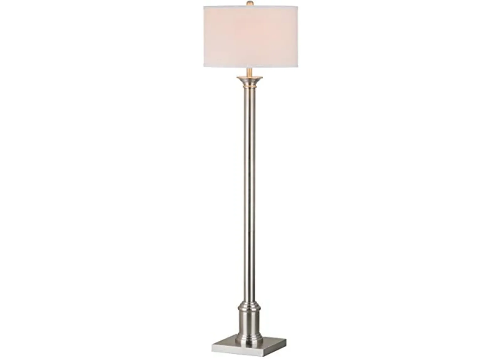 SAFAVIEH Lighting Collection Livia Modern Farmhouse Nickel 60-inch Living Room Bedroom Home Office Standing Floor Lamp (LED Bulb Included)