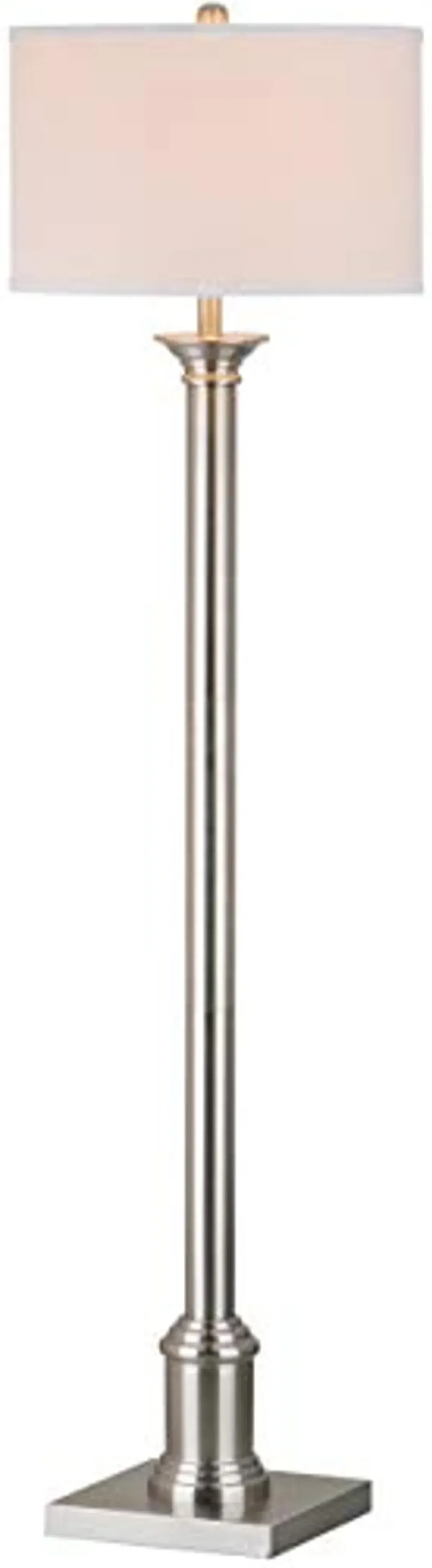 SAFAVIEH Lighting Collection Livia Modern Farmhouse Nickel 60-inch Living Room Bedroom Home Office Standing Floor Lamp (LED Bulb Included)