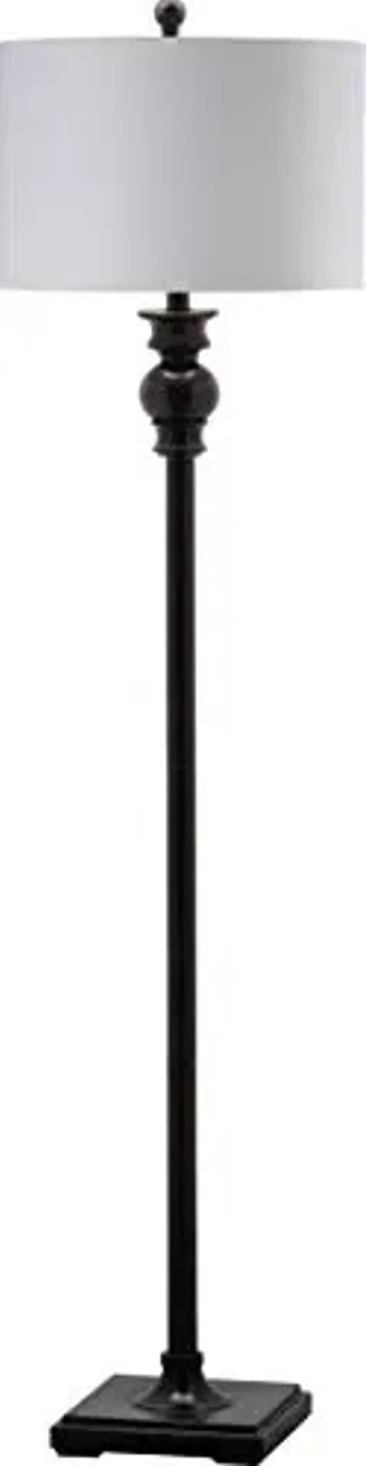 SAFAVIEH Lighting Collection Alphie Rustic Farmhouse Ebony 61-inch Living Room Bedroom Home Office Standing Floor Lamp (LED Bulb Included)