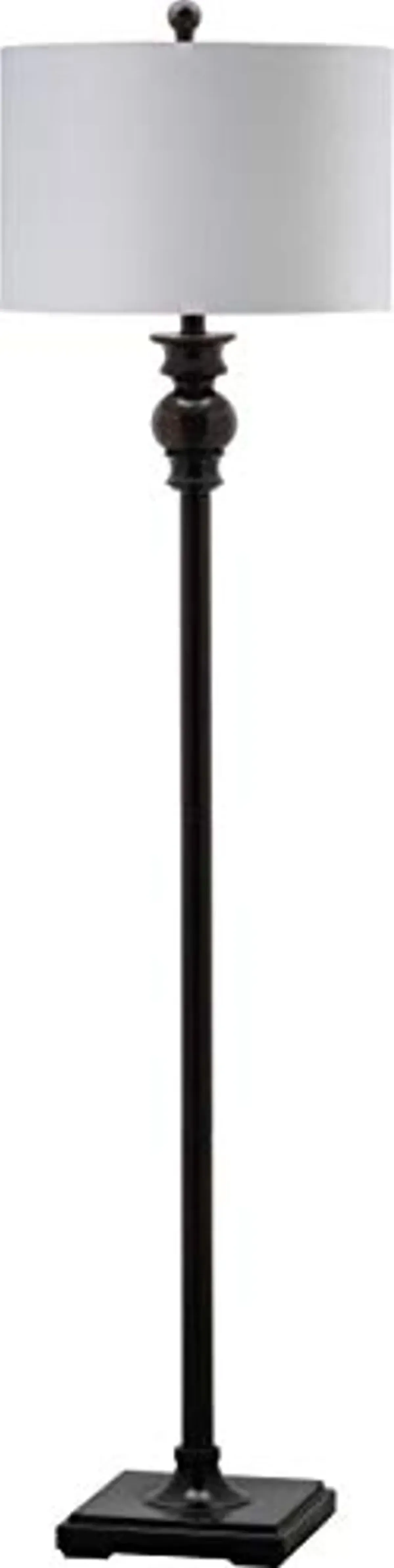 SAFAVIEH Lighting Collection Alphie Rustic Farmhouse Ebony 61-inch Living Room Bedroom Home Office Standing Floor Lamp (LED Bulb Included)