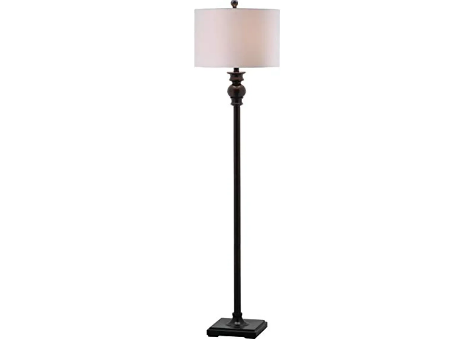 SAFAVIEH Lighting Collection Alphie Rustic Farmhouse Ebony 61-inch Living Room Bedroom Home Office Standing Floor Lamp (LED Bulb Included)