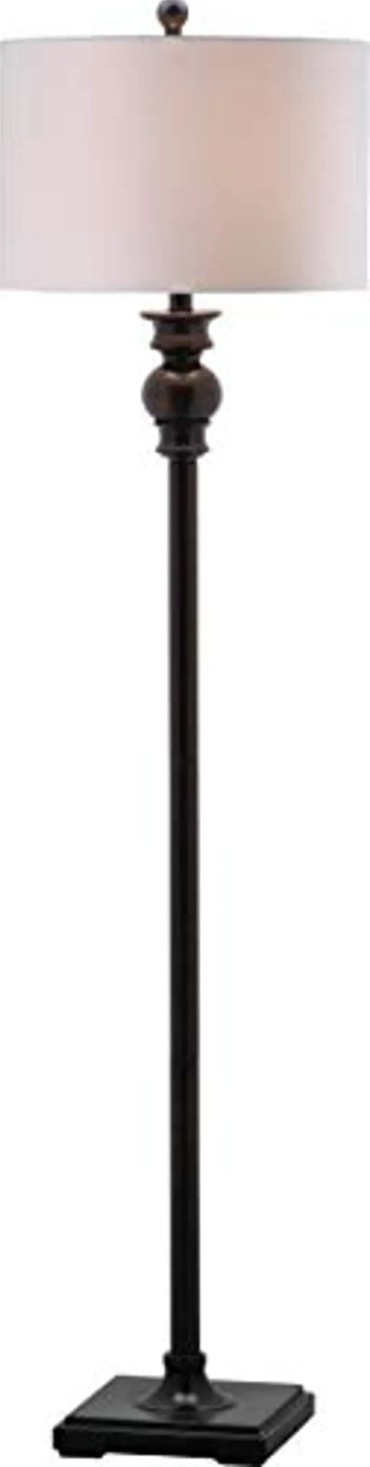 SAFAVIEH Lighting Collection Alphie Rustic Farmhouse Ebony 61-inch Living Room Bedroom Home Office Standing Floor Lamp (LED Bulb Included)