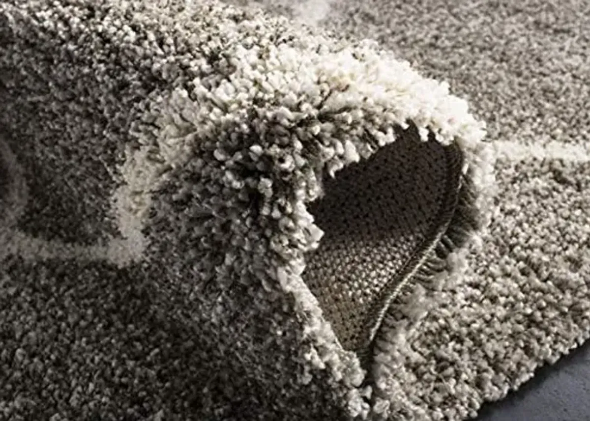 SAFAVIEH Hudson Shag Collection Accent Rug - 4' x 6', Grey & Ivory, Modern Trellis Design, Non-Shedding & Easy Care, 2-inch Thick Ideal for High Traffic Areas in Foyer, Living Room, Bedroom (SGH281B)