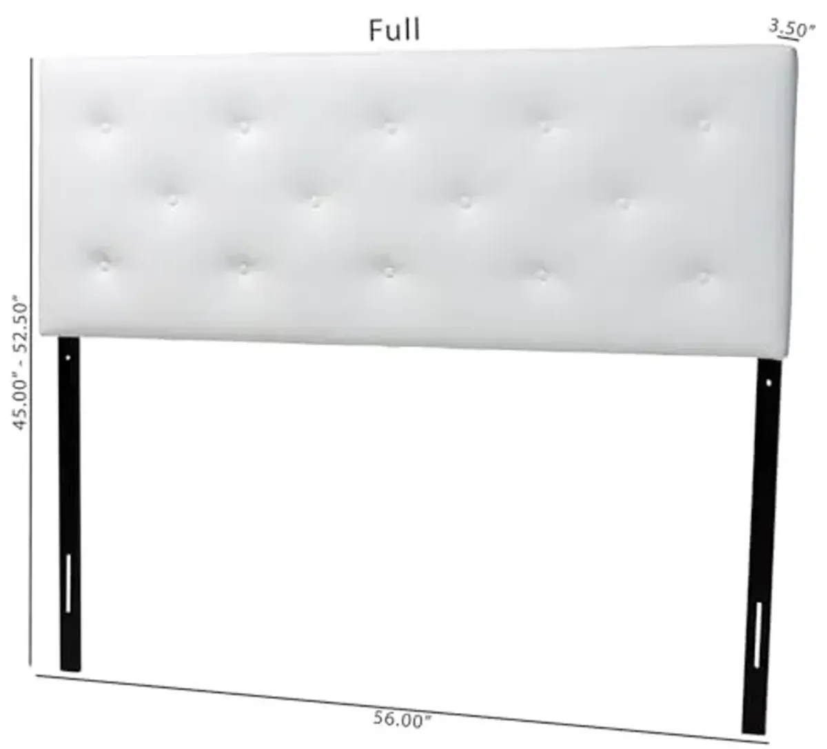 Baxton Studio Baltimore Modern and Contemporary Full White Faux Leather Upholstered Headboard